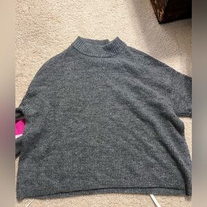 Grey Sweater with Color block on arm
